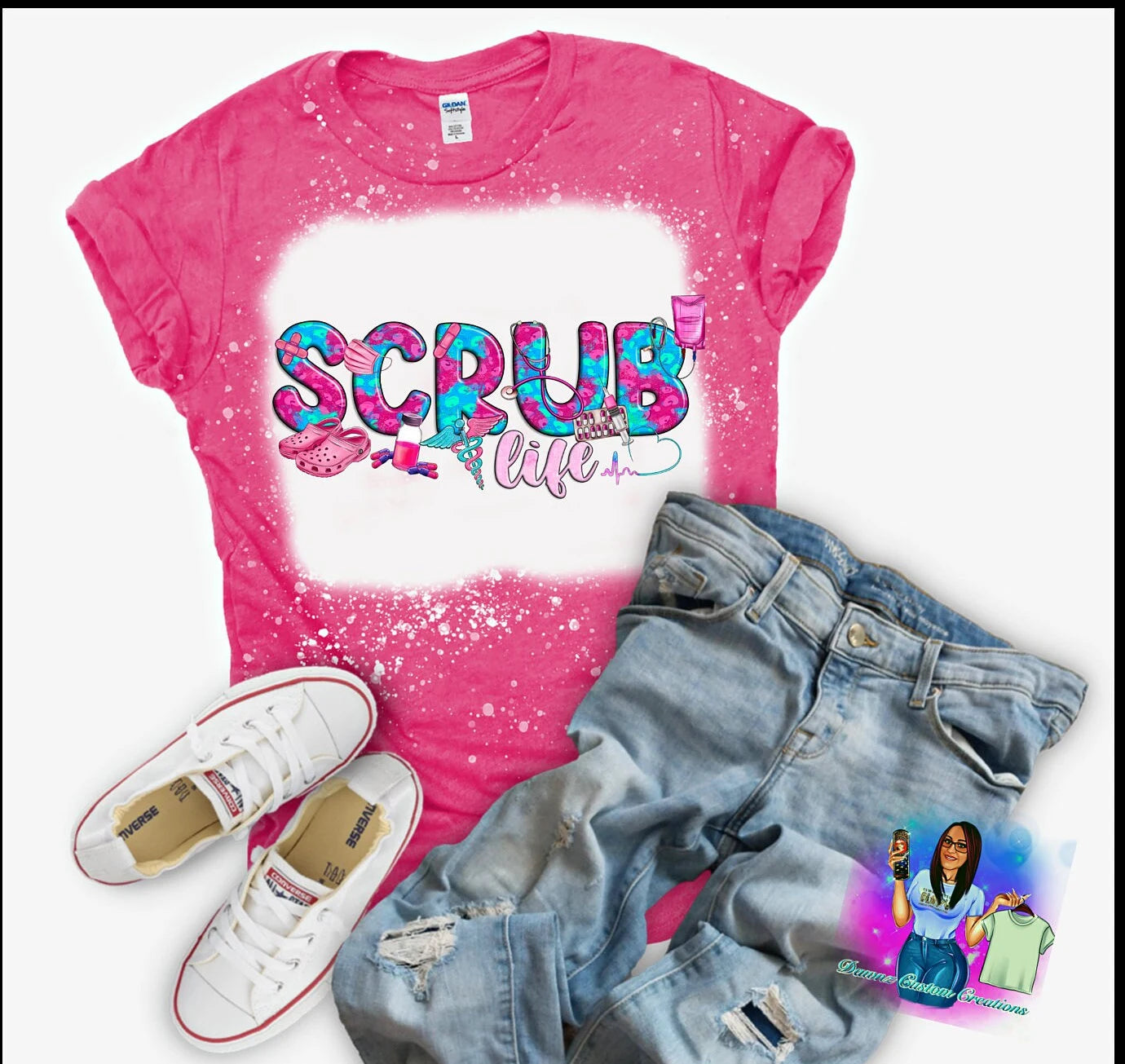 Scrub Life Bleached Shirt Sublimation T-Shirt (made to order)