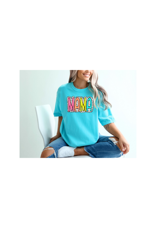 Custom Short Sleeve T-Shirt, DTF, "Mama" Pokadots